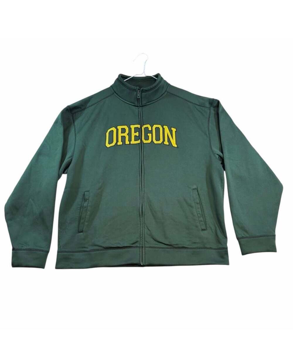 Oregon Ducks Track Jacket Men’s XXL Green Full Zip NCAA College Football